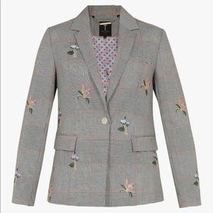 Ted Baker DARCEYE Embroidered Checked Blazer